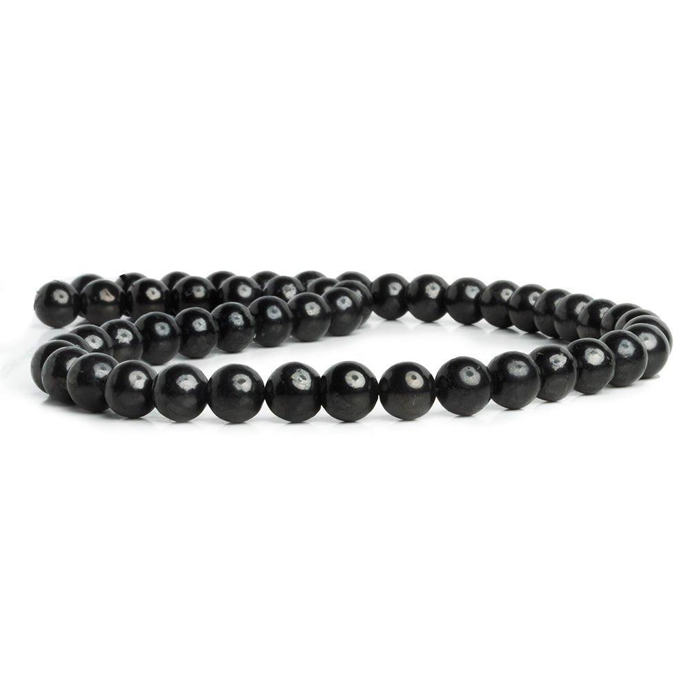 8 mm Shungite plain round beads 15 inch 51 pieces 8mm - The Bead Traders