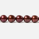 8.4x9-9.4x9.5mm Rose' Brown Straight Drill Oval Freshwater Pearls 43 pcs - The Bead Traders