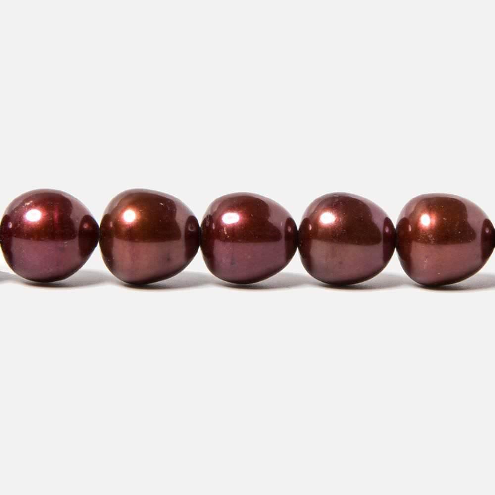 8.4x9-9.4x9.5mm Rose' Brown Straight Drill Oval Freshwater Pearls 43 pcs - The Bead Traders