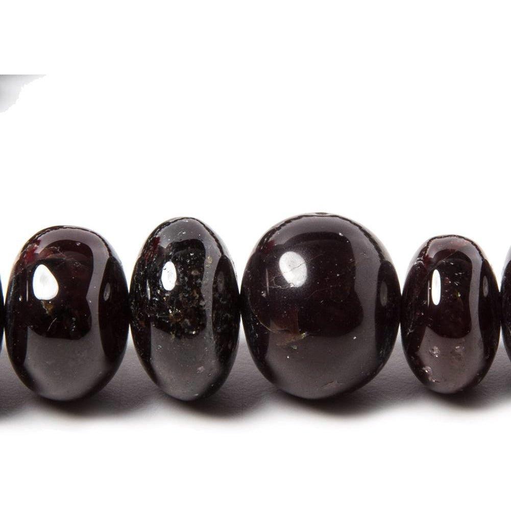 8.5-14mm Garnet plain rondelle beads 16 inches 50 pieces - The Bead Traders