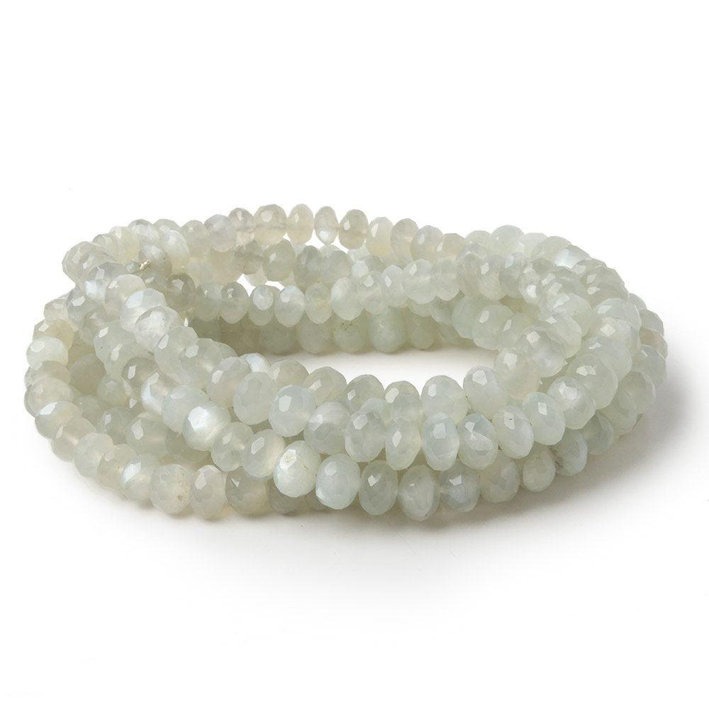 8.5-9.5mm Ceylon Moonstone Faceted Rondelle Beads 14 inch 57 pieces - The Bead Traders