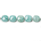 8.5-9mm Amazonite faceted pillow beads 14 inch 33 pieces - The Bead Traders