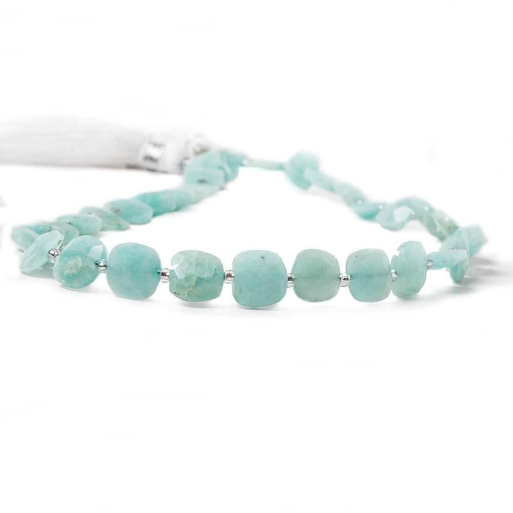 8.5-9mm Amazonite faceted pillow beads 14 inch 33 pieces - The Bead Traders