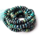 8.5-9mm Chrysocolla Plain Rondelle Beads 16 inch 61 pieces AA grade - The Bead Traders
