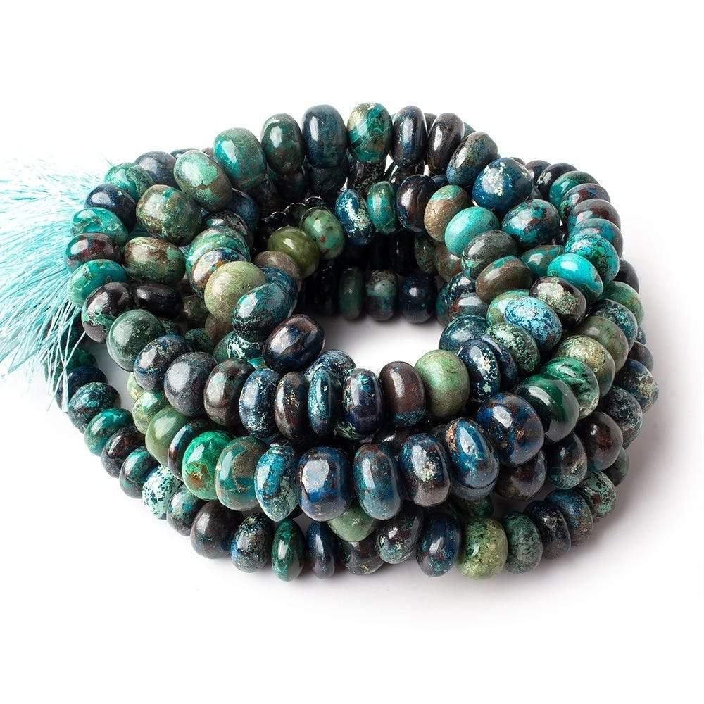 8.5-9mm Chrysocolla Plain Rondelle Beads 16 inch 61 pieces AA grade - The Bead Traders