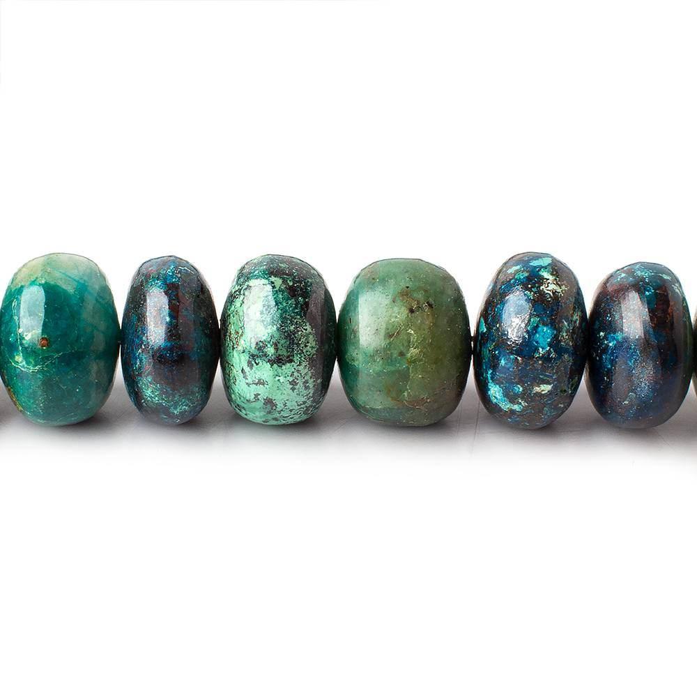 8.5-9mm Chrysocolla Plain Rondelle Beads 16 inch 61 pieces AA grade - The Bead Traders