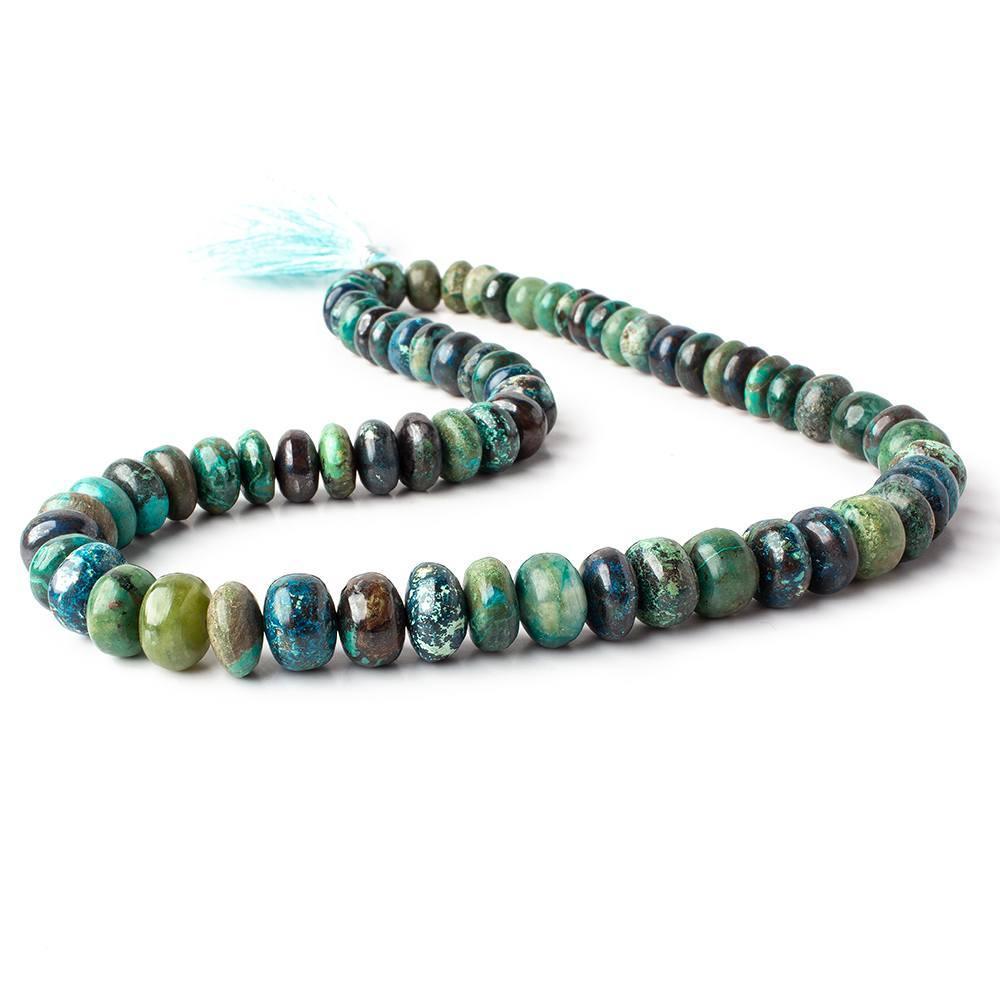 8.5-9mm Chrysocolla Plain Rondelle Beads 16 inch 61 pieces AA grade - The Bead Traders