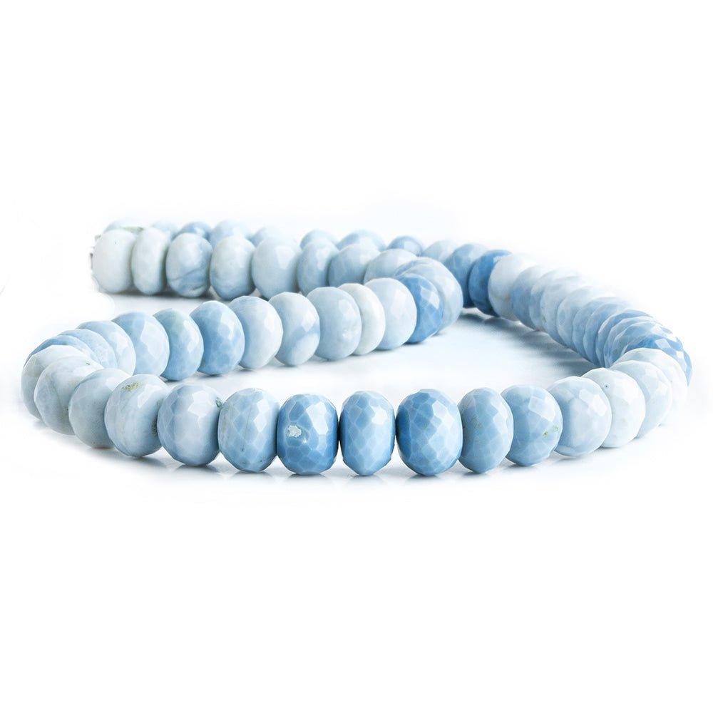 8.5-9mm Owyhee Natural Blue Opal Faceted Rondelles 13 inch 59 beads - The Bead Traders