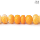 8.5-9mm Yellow Orange Opal 2mm Large Hole Plain Rondelles 8 inch 36 beads - The Bead Traders