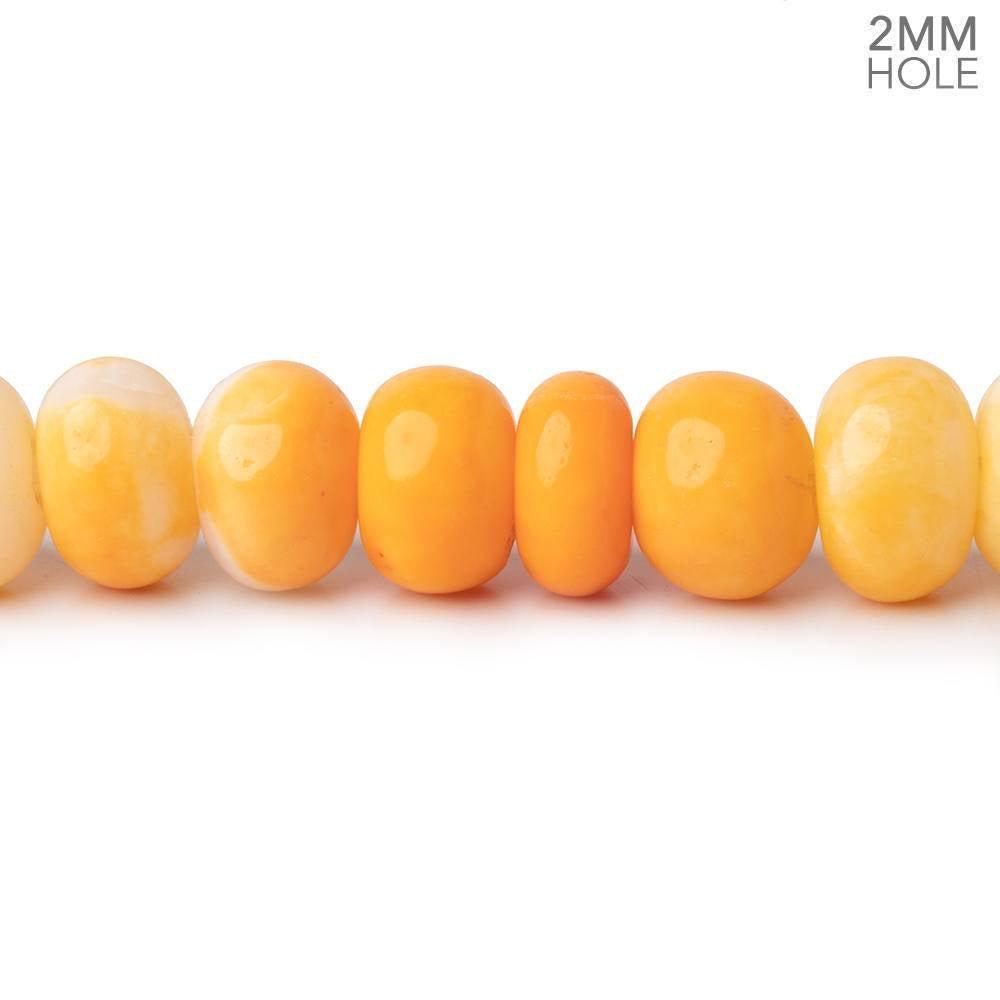 8.5-9mm Yellow Orange Opal 2mm Large Hole Plain Rondelles 8 inch 36 beads - The Bead Traders