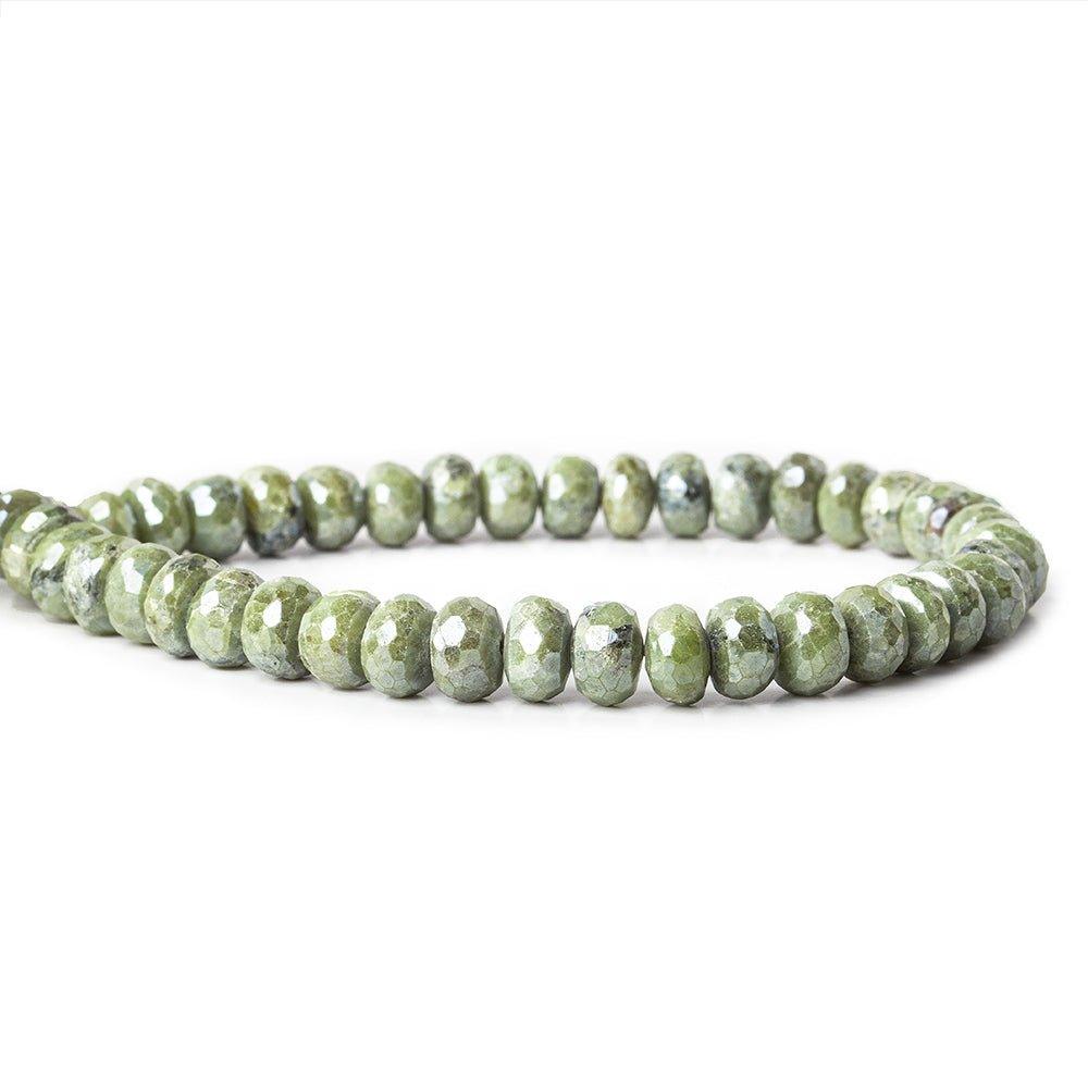 8.5mm-9mm Mystic Green Quartz Faceted Rondelle Beads 8 inch 34 pieces - The Bead Traders
