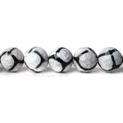 8.5mm Black & White Honeycomb Tibetan Agate faceted rounds 15 inch 43 beads - The Bead Traders