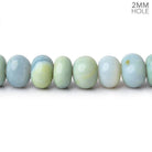8.5mm Blue & Green Owyhee Opal 2mm Large Hole Plain Rondelles 36 Beads - The Bead Traders