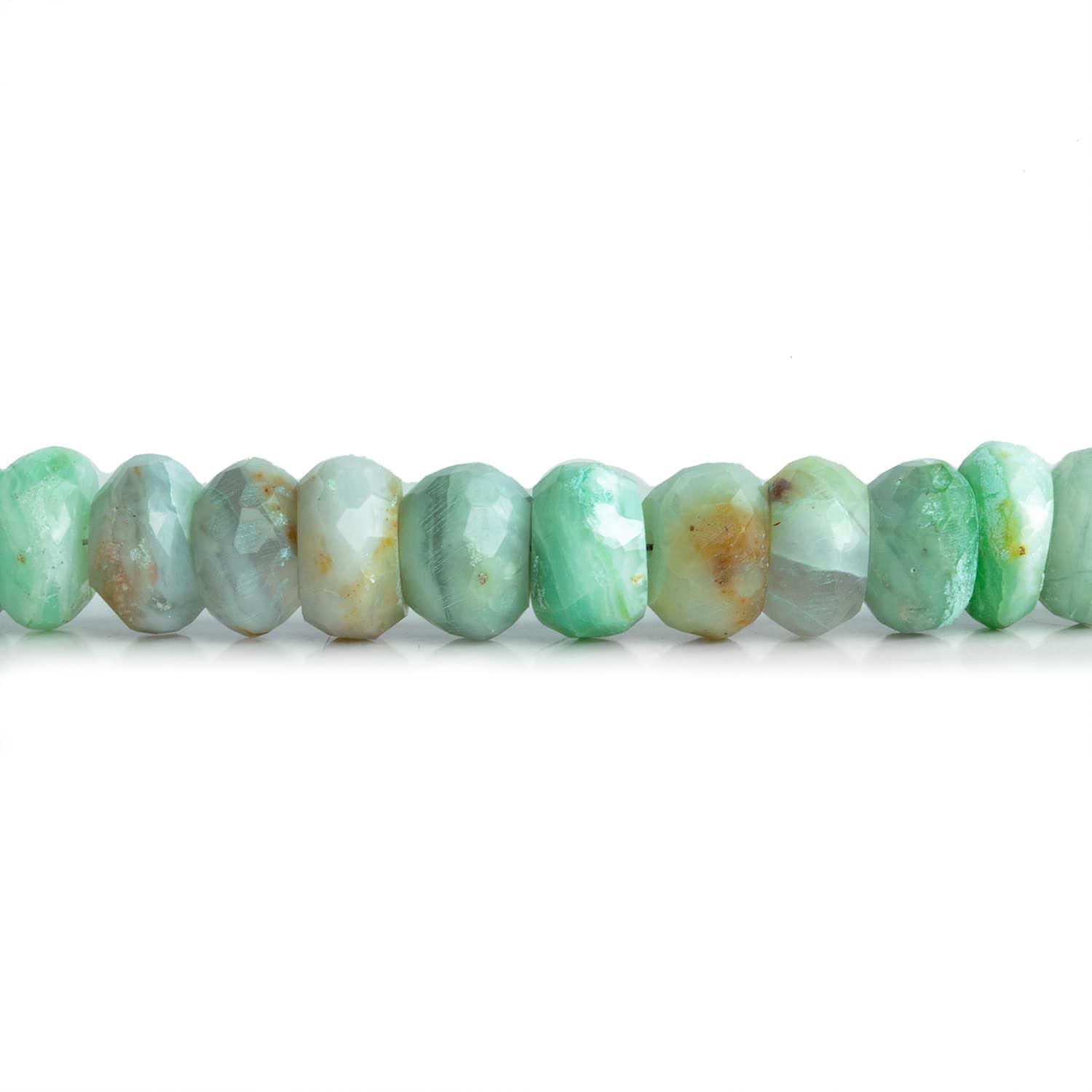 8.5mm Blue Peruvian Opal Faceted Rondelles 16 inch 75 beads - The Bead Traders