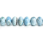 8.5mm Denim Blue Opal faceted rondelle beads 14 inch 60 pieces - The Bead Traders
