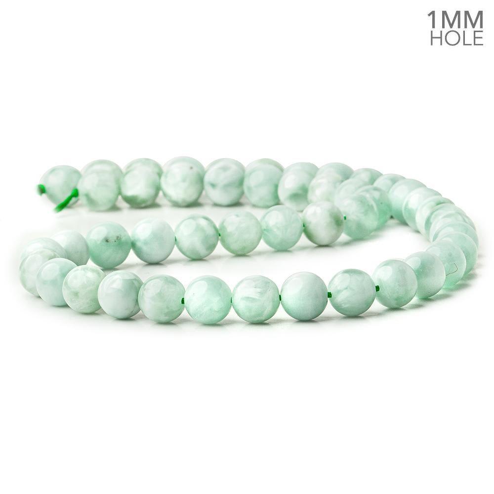 8.5mm Green Angelite Plain Round beads 15.5 inch 47 beads - The Bead Traders