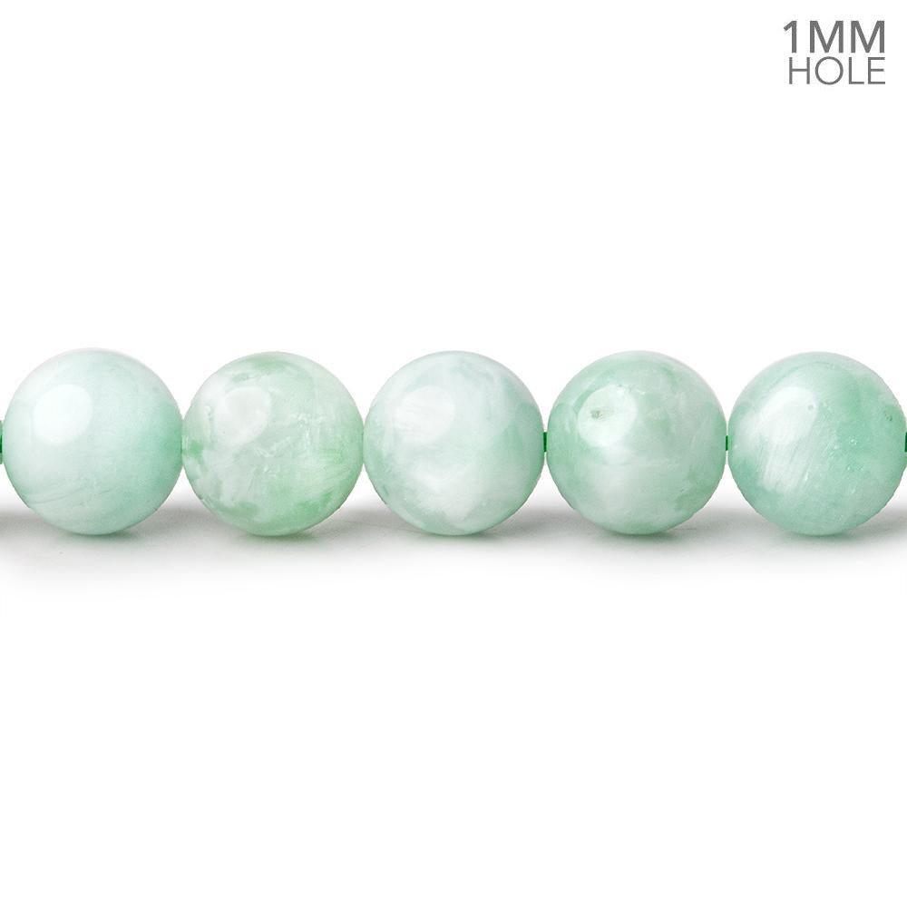 8.5mm Green Angelite Plain Round beads 15.5 inch 47 beads - The Bead Traders