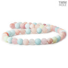 8.5mm Matte Multi Beryl plain rounds 15 inch 48 beads - The Bead Traders