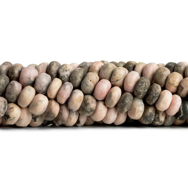 8.5mm Matte Rhodochrosite Plain Rondelle Beads 7.5 inch 40 pieces