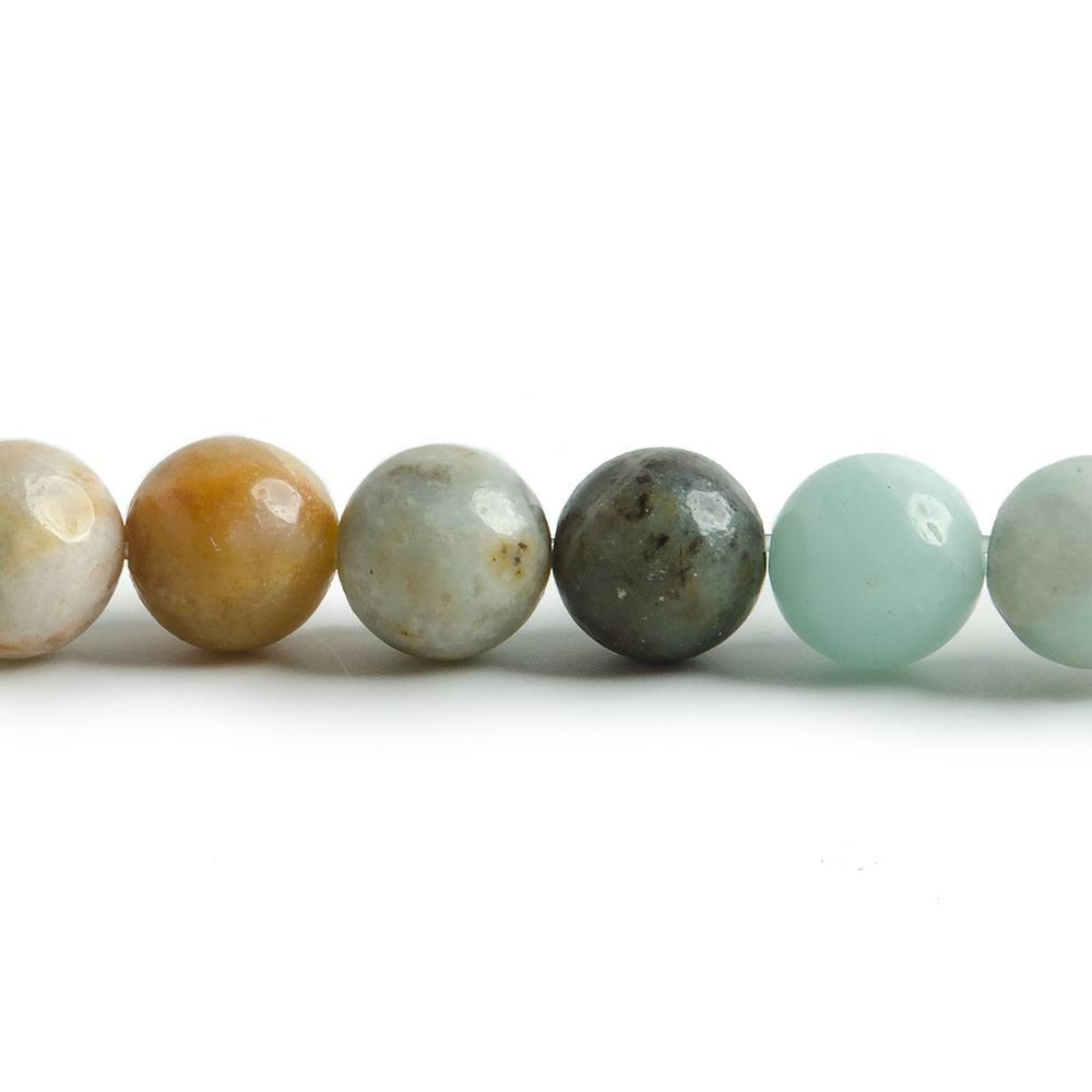 8.5mm Multi-color Amazonite plain round beads 15 inch 47 pieces - The Bead Traders