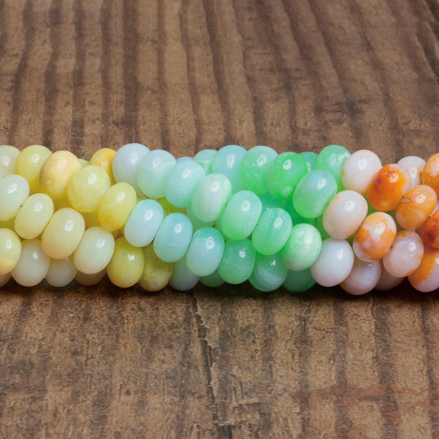 8.5mm Multicolor Opal Plain Rondelles 16 inch 65 beads - The Bead Traders