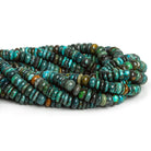 8.5mm Natural Hubei Turquoise Plain Rondelles 16 inch 100 beads - The Bead Traders