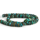 8.5mm Natural Hubei Turquoise Plain Rondelles 16 inch 100 beads - The Bead Traders