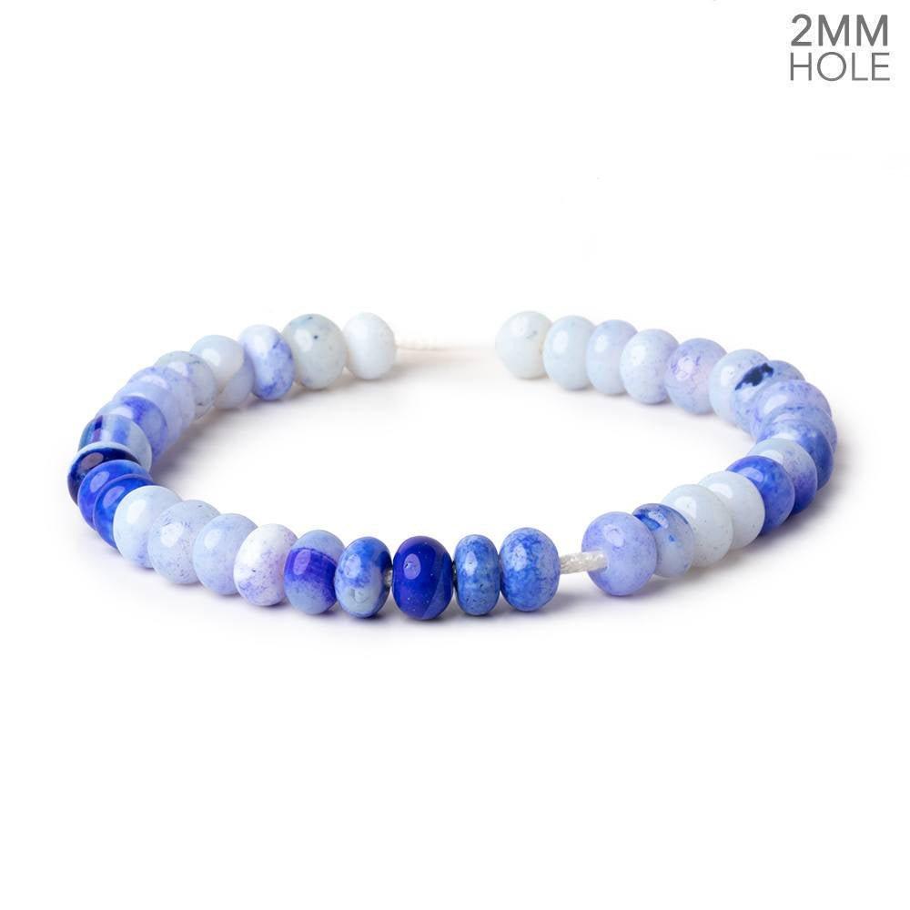 8.5mm Periwinkle Opal 2mm Large Hole Plain Rondelles 8 inch 34 beads - The Bead Traders