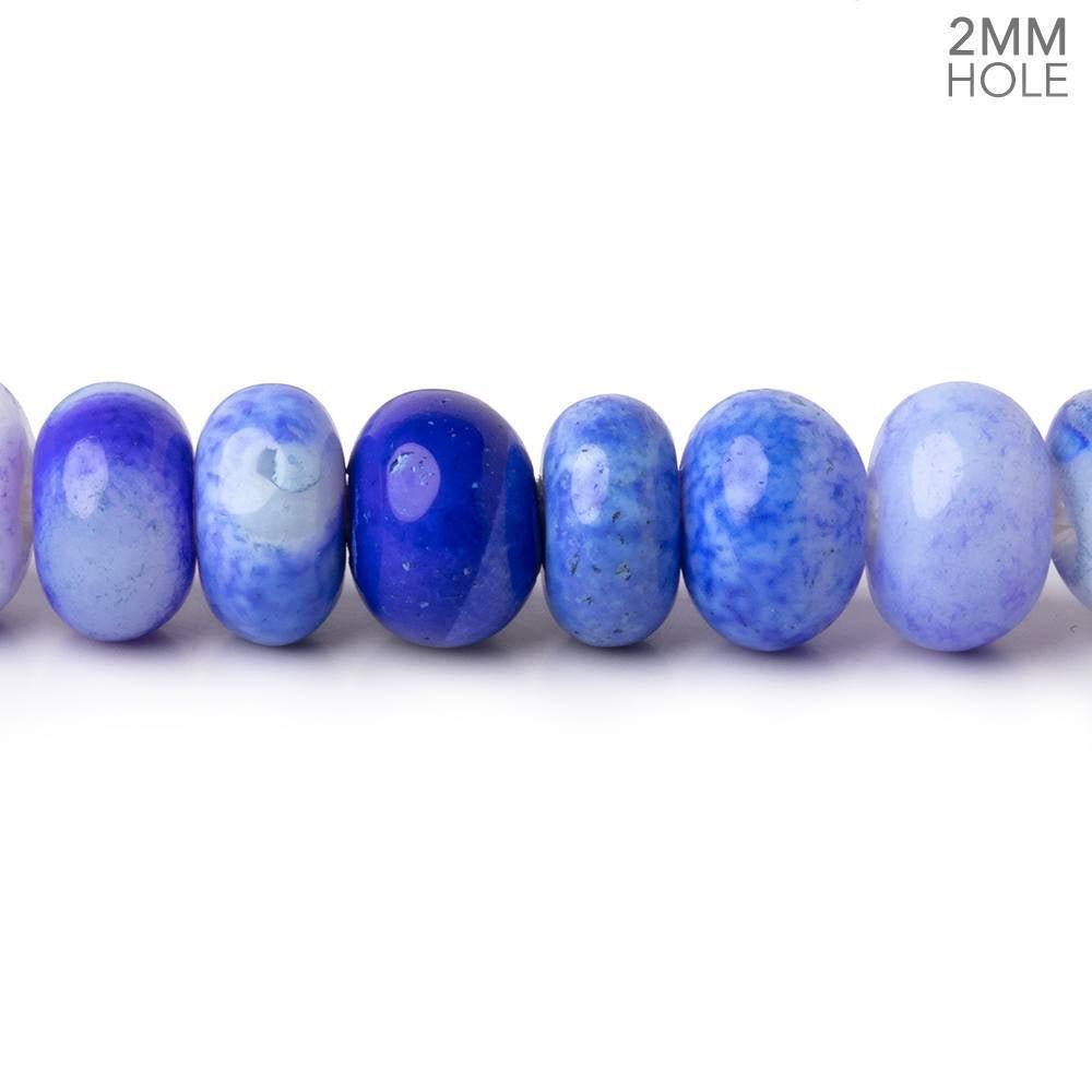8.5mm Periwinkle Opal 2mm Large Hole Plain Rondelles 8 inch 34 beads - The Bead Traders