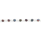 8.5x6mm Peacock Baroque Freshwater Pearls Silver Chain - The Bead Traders