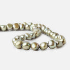 8.5x7.5-10x8mm Grey Green Baroque 2.5mm Large Hole Pearls 15 inch 48 pcs - The Bead Traders