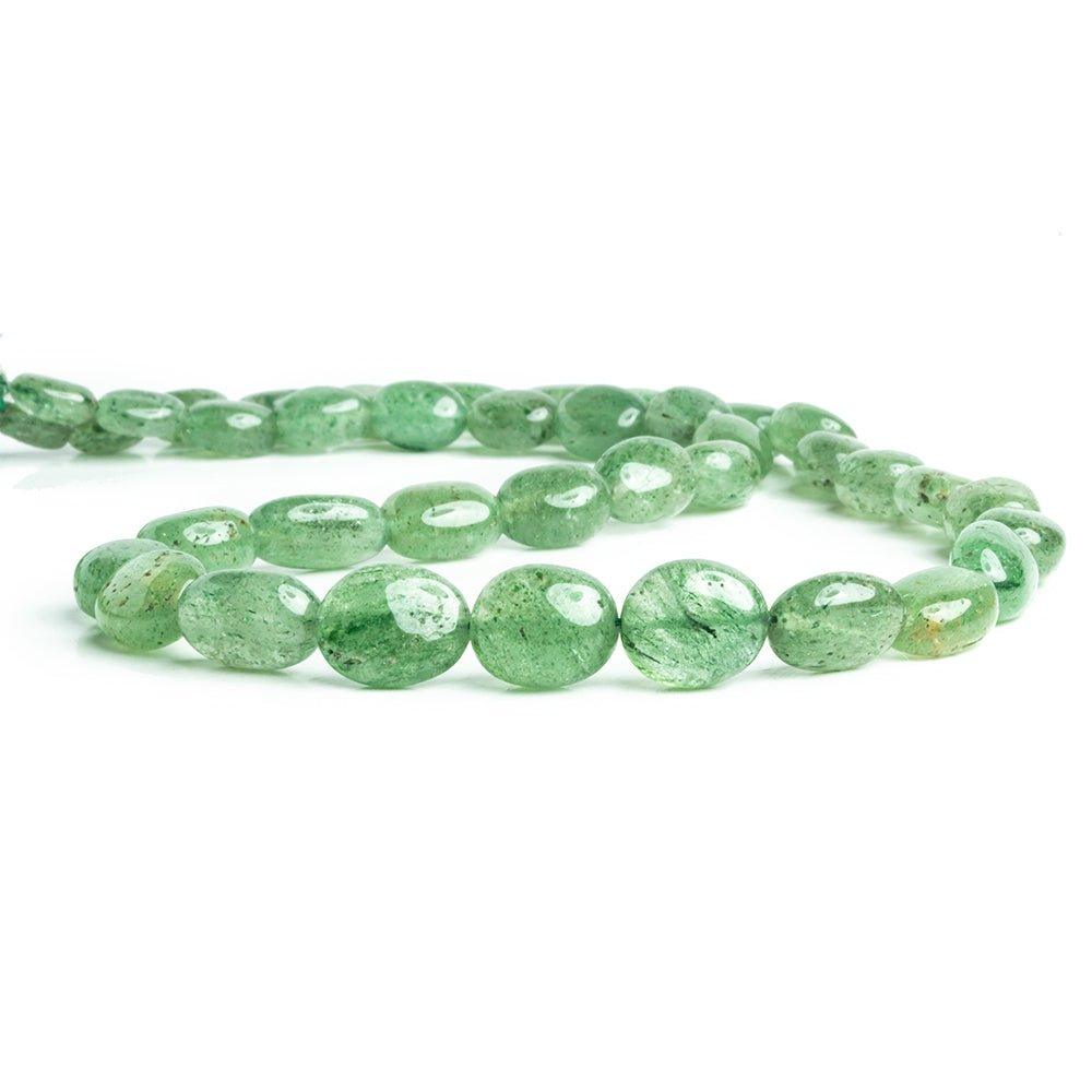 8.5x7mm-11x9.5mm Green Strawberry Quartz 17 inch 40 pieces - The Bead Traders