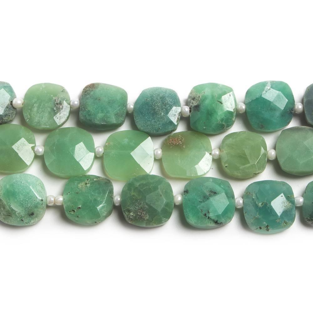 8.5x8.5-9x9mm Chrysoprase faceted pillow beads 13.5 inch 31 pieces - The Bead Traders