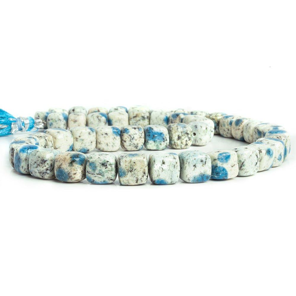 8mm-10mm K2 Azurite Granite "K2 Jasper" Plain Cube Beads 17 inch 45 pieces - The Bead Traders