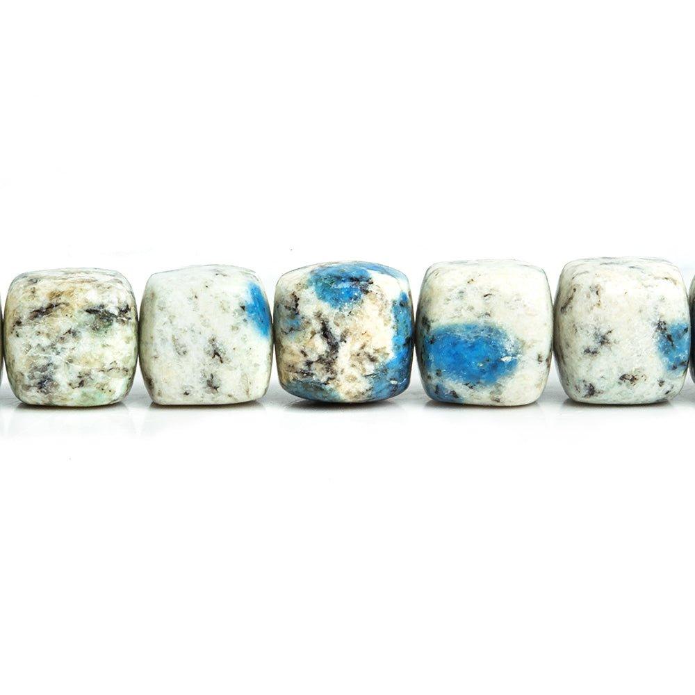 8mm-10mm K2 Azurite Granite "K2 Jasper" Plain Cube Beads 17 inch 45 pieces - The Bead Traders