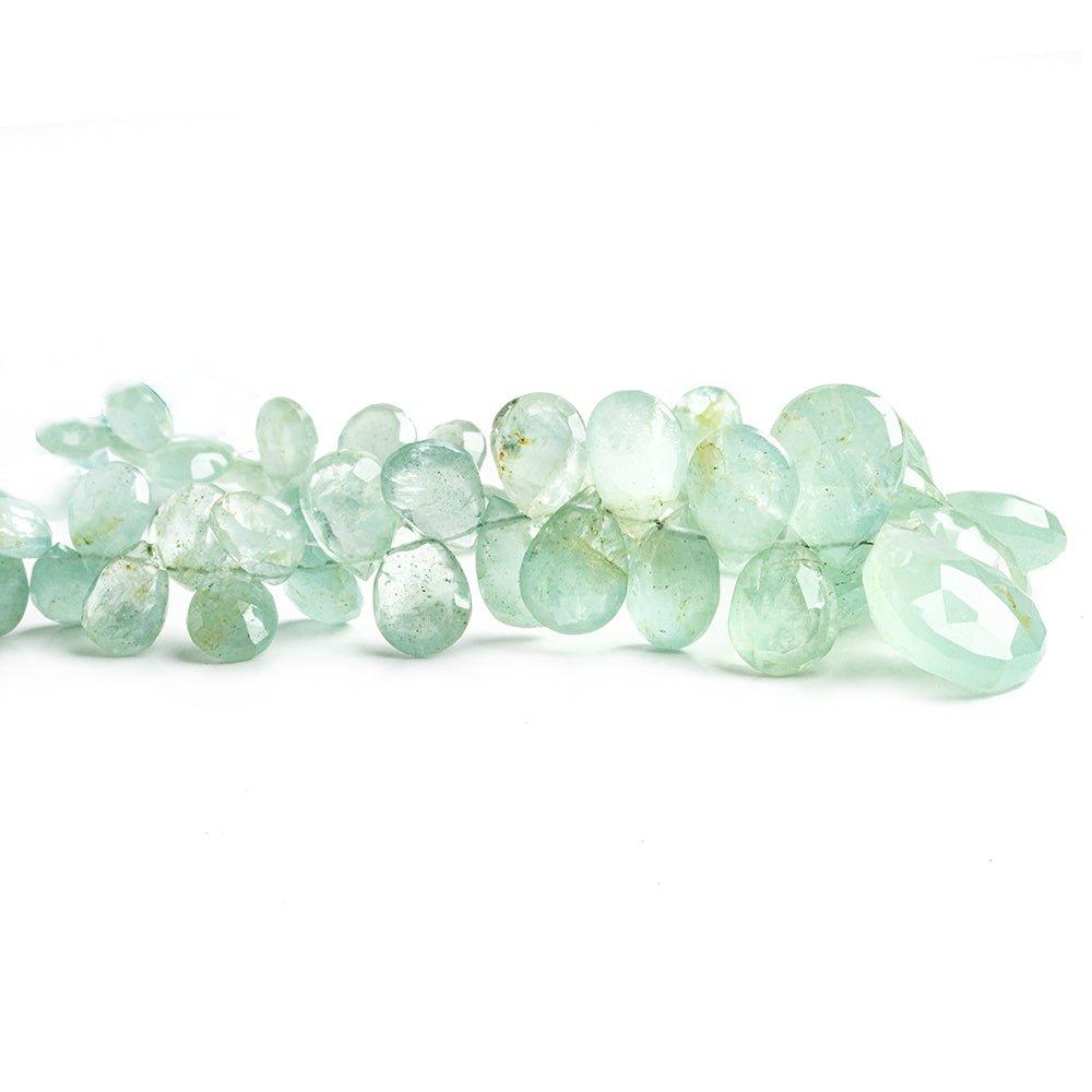 8mm-15mm Aquamarine Faceted Pear Beads 8 inch 57 pieces - The Bead Traders