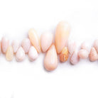 8mm-20mm Pink Peruvian Opal Plain Teardrop Beads 8 inch 53 pieces - The Bead Traders