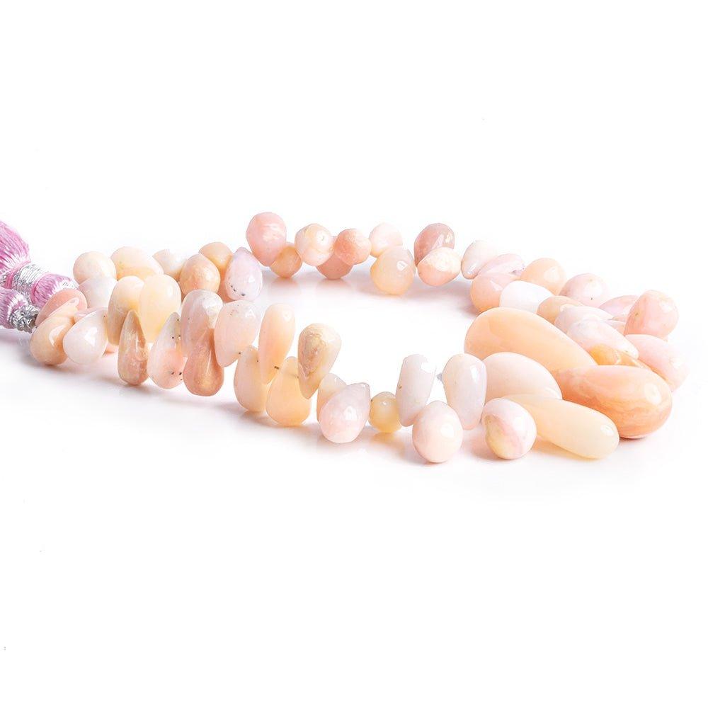 8mm-20mm Pink Peruvian Opal Plain Teardrop Beads 8 inch 53 pieces - The Bead Traders