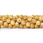8mm 22kt Gold Plated Brass Beads Scallop Diamond Cut Rounds Beads, 8 inch, 28 beads - The Bead Traders