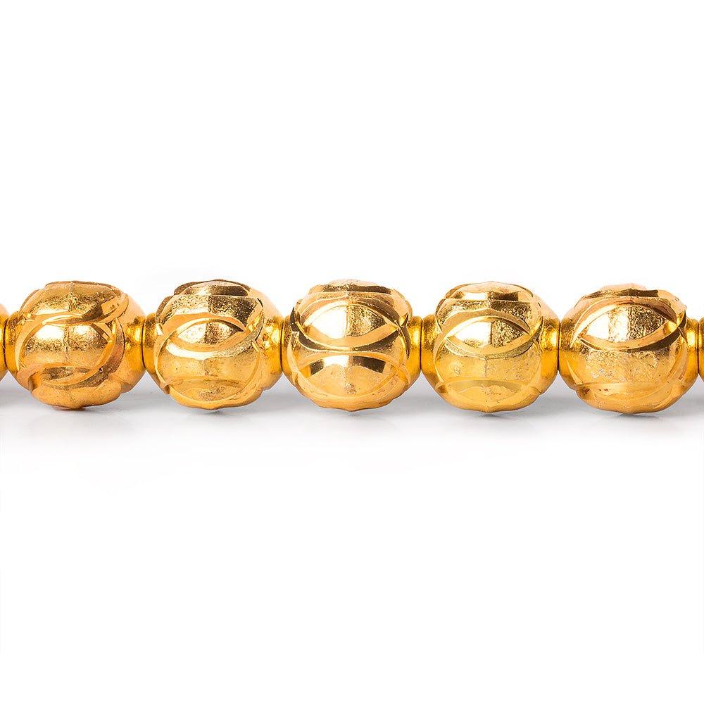 8mm 22kt Gold Plated Brass Oval Beads, 8 inch, 28 beads - The Bead Traders