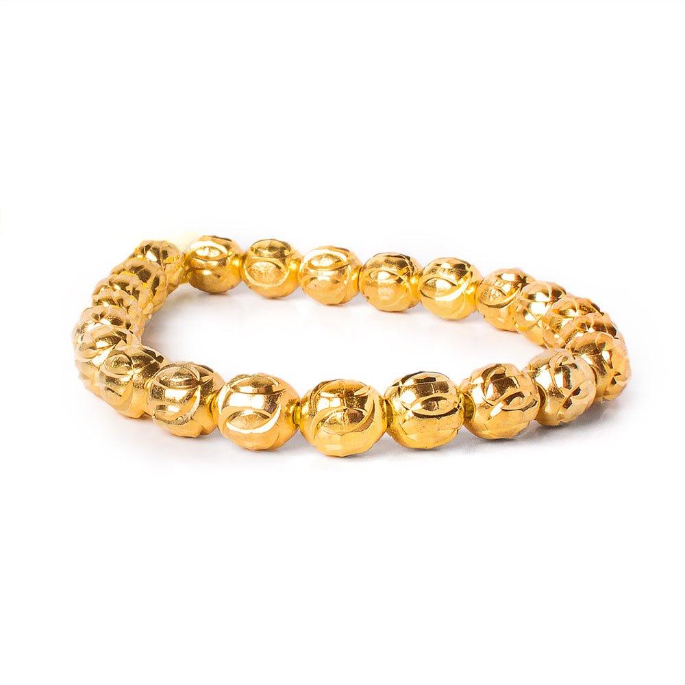 8mm 22kt Gold Plated Brass Oval Beads, 8 inch, 28 beads - The Bead Traders