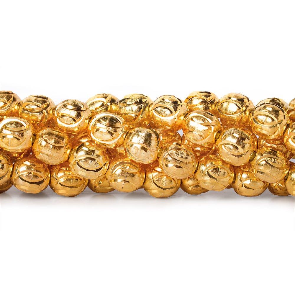 8mm 22kt Gold Plated Brass Oval Beads, 8 inch, 28 beads - The Bead Traders