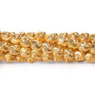 8mm 22kt Gold Plated Brass Wave Diamond Cut Oval Beads, 8 inch, 28 beads - The Bead Traders