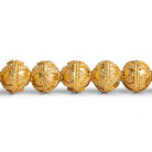 8mm 22kt Gold Plated Copper Bead Roval Miligrain Triangle 8 inch 28 pieces - The Bead Traders