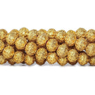 8mm 22kt Gold Plated Copper Roval Persian Circle Beads 8 inch 28 pces - The Bead Traders