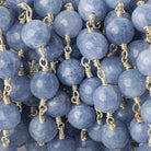 8mm-8.5mm Angelite Plain Rounds Silver plated Chain by the foot 21 pieces - The Bead Traders