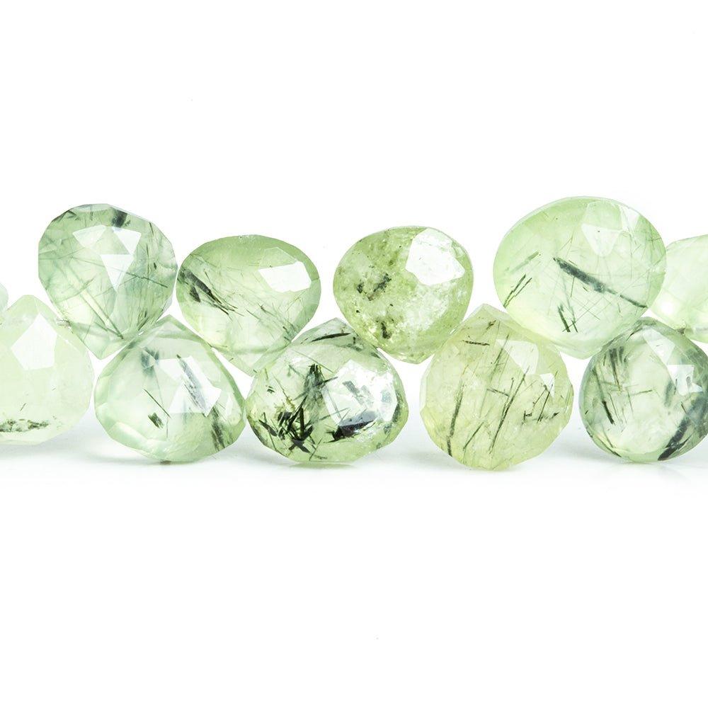 8mm-9mm Prehnite Faceted Heart Beads 8.5 inch 54 pieces - The Bead Traders