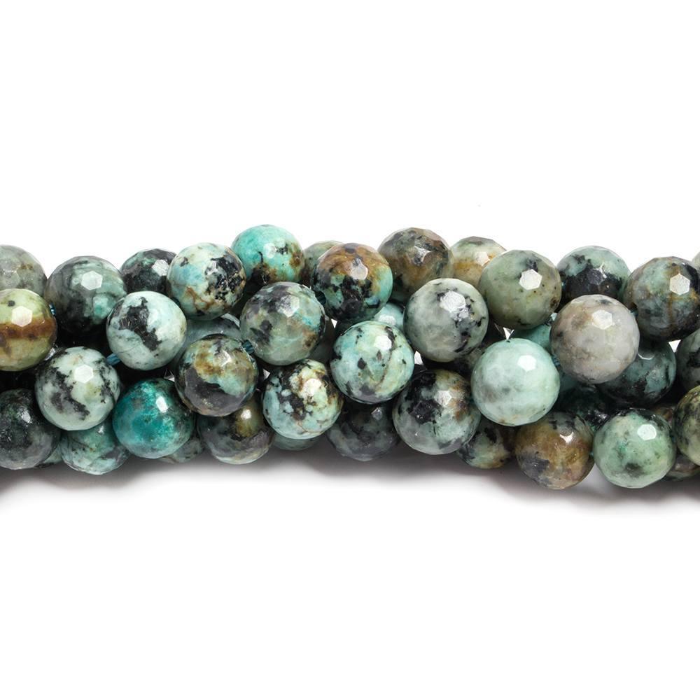 8mm African Turquoise faceted round Beads 15 inch 49 pieces - The Bead Traders