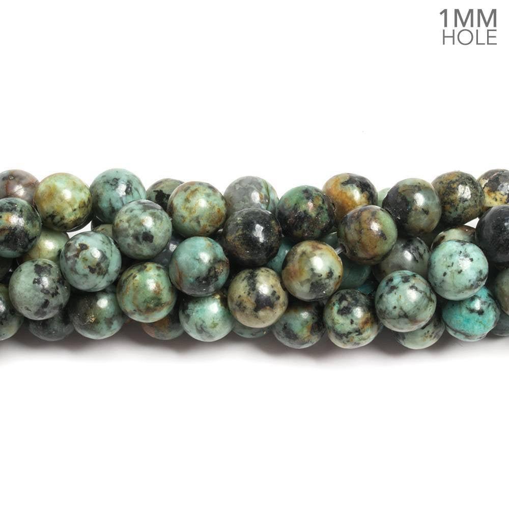 8mm African Turquoise plain round Beads 15.5 inch 47 pieces - The Bead Traders