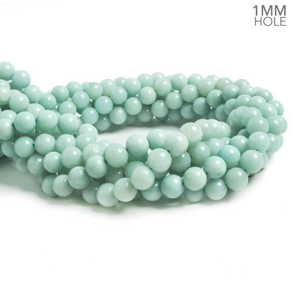 8mm Amazonite plain round beads 15 inches 50 pieces - The Bead Traders